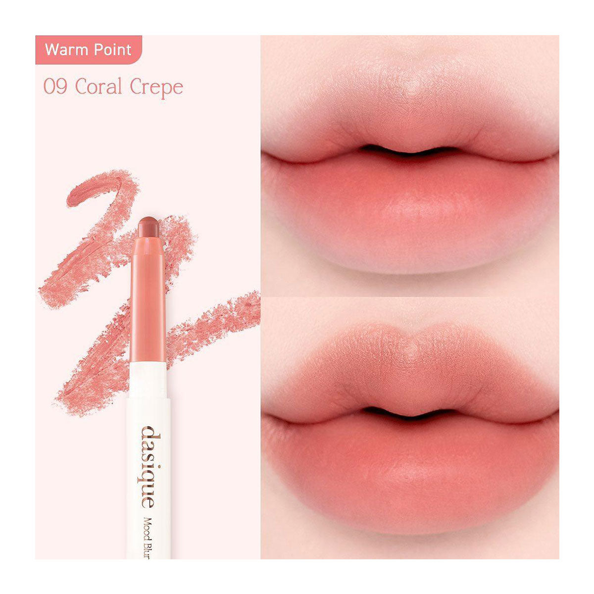 Dasique Mood Blur Lip Pencil #09 Coral Crepe 0.9g